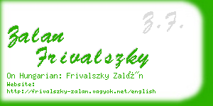 zalan frivalszky business card